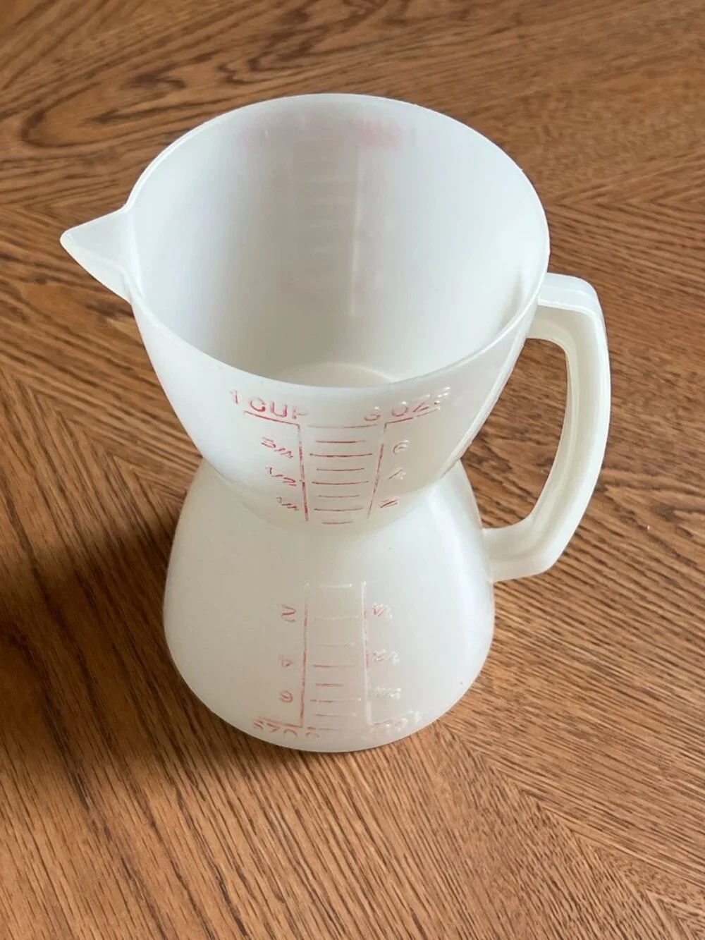 Vintage Tupperware 860 Double Sided Wet & Dry 8oz /1cup Measuring Cup
